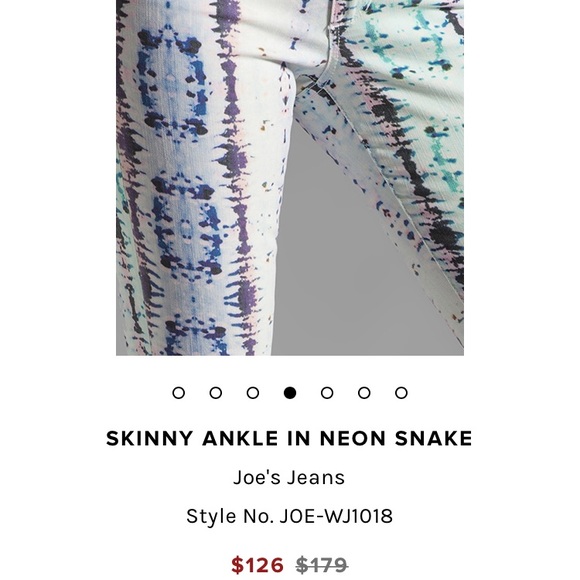 Joe’s Jean neon snake chic print ankle crop skinny - Picture 4 of 8